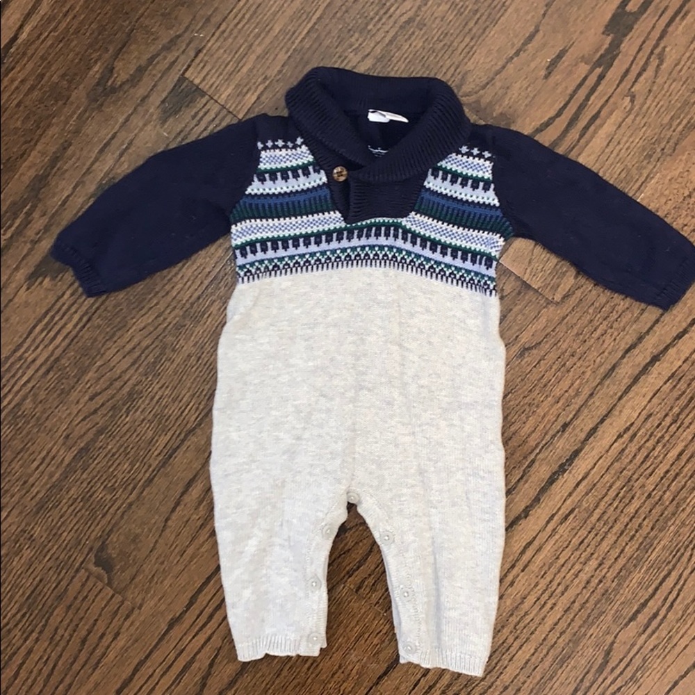 Janie and Jack  Baby Boy One Piece Knit Outfit